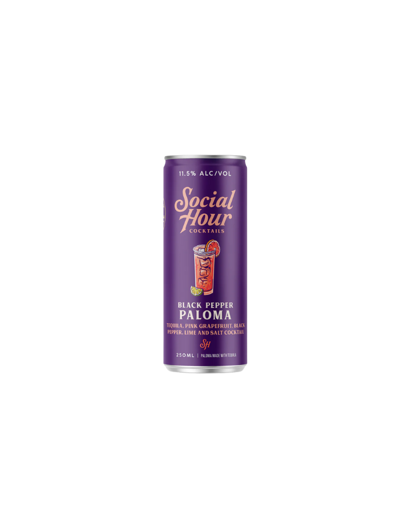 Social Hour Cocktails Black Pepper Paloma Can 250mL