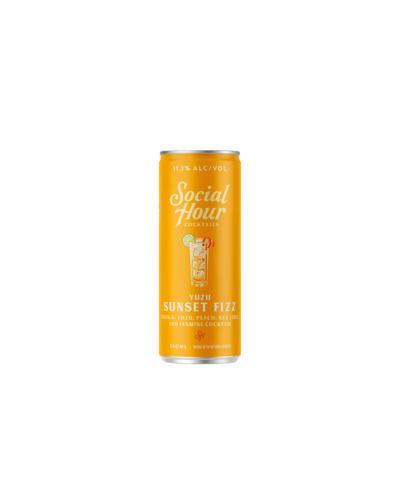 Social Hour Cocktails Yuzu Sunset Fizz Can 250mL